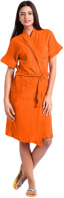 

seemee Orange  Size Bath Robe(Bath Robe, For: Women, Orange