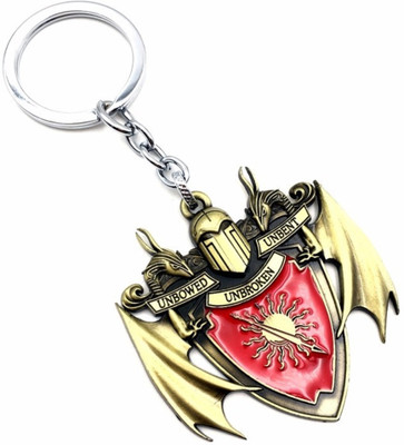 

Lagfly Game Of Thrones Family Badge Vintage Metal Alloy Perfect Detailing Locking Key Chain(Gold)