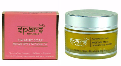 

Spars Natural - Multani Mud Pack & Organic Soap with Patchouli Oil(Set of 2)