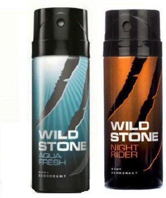 

Wild Stone Aqua And Night Rider Combo Pack 2 (150 ML) Deodorant Spray - For Men(300 ml, Pack of 2)