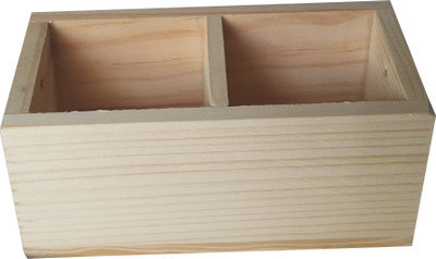 

EKTA PRODUCT 2 Compartments Pine Wood Wooden Utility Box(Natural)
