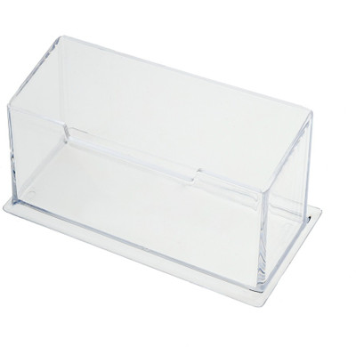 

Kebica 1 Compartments Plastic Desktop Business Card Stand (Set of 3)(Transparent)