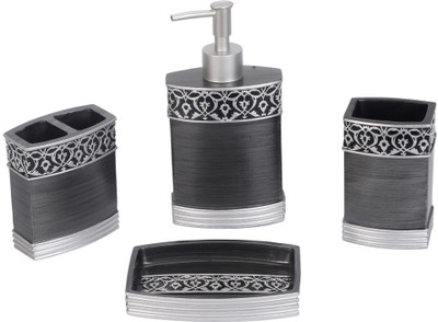 

Scrafts Scrafts Floral Border Polyester Bathroom Set(Pack of 4)