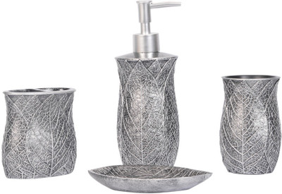 

Scrafts Scrafts Leaf Pattern Polyester Bathroom Set(Pack of 4)