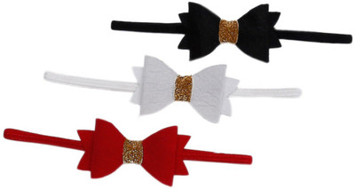

Dchica Set Of 3 We Are So Pretty Bows Head Band(Red, White, Black)
