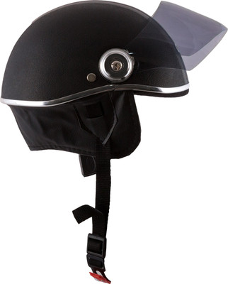 

Autofy O2 Leather Ear Covering Motorbike Helmet(Black