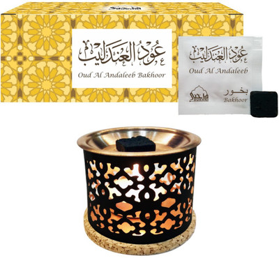 

Dukhni Oudh Bakhoor Andaleeb (Medium) & Snowflake Burner Natural Agarbattis(20 Units)