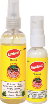 

Runbugz Mosquito Repellent Set of Body Spray 100ml + Lotion 50ml