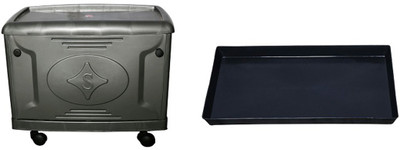 

surety for safety Battery Trolley and Tray Trolley for Inverter and Battery(Black)