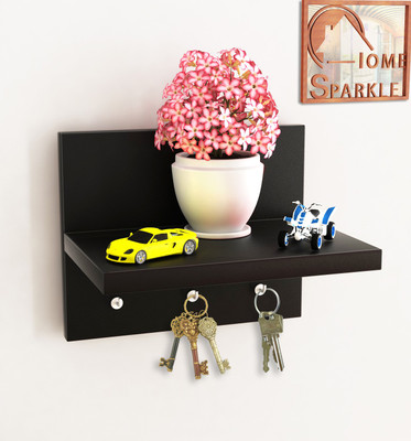 

Home Sparkle Key Hanger Wooden Wall Shelf(Number of Shelves - 1, Black)