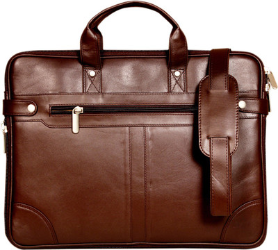 

Leatherworld 15.6 inch Expandable Laptop Case(Brown)