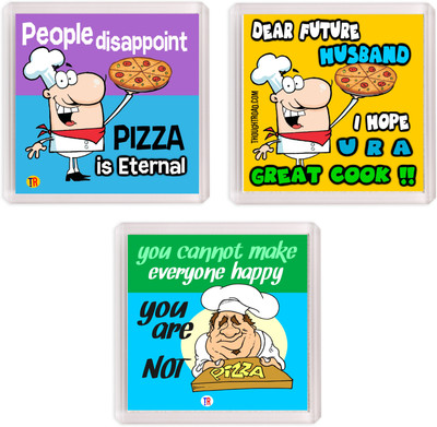 

Thoughtroad GREAT COOK PIZZA 01 Fridge Magnet Pack of 3