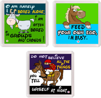 

Thoughtroad RARELY FEED THINGS 1 Fridge Magnet Pack of 3