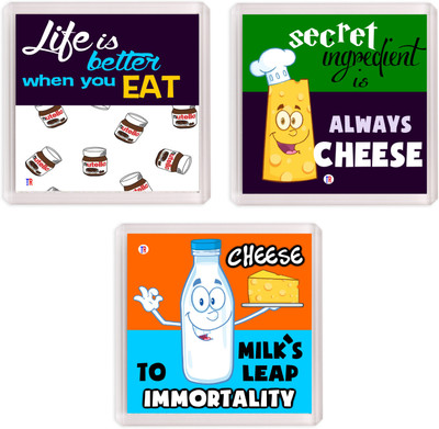 

Thoughtroad LIFE SECRET CHEESE 1 Fridge Magnet Pack of 3