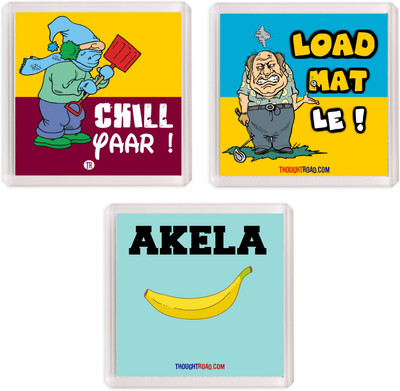 

Thoughtroad AKELA LOAD CHILL YAAR 1 Fridge Magnet Pack of 3