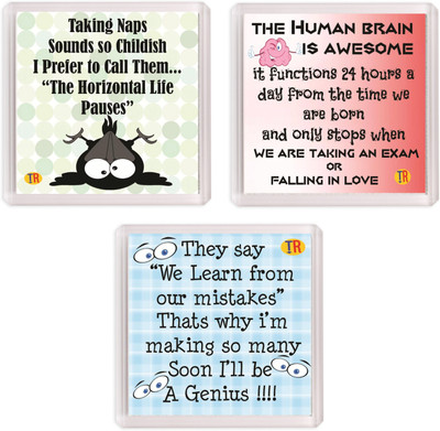 

Thoughtroad GENIUS HUMAN BRAIN NAPS 01 Fridge Magnet Pack of 3