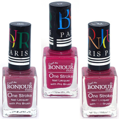 

Coat Me Bonjour Paris True Color Nail Polish - Blush Rose / Red multi(Pack of 3)