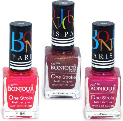

Coat Me Bonjour Paris True Color Nail Polish - Red / Brown / Pink, multicolor(Pack of 3)
