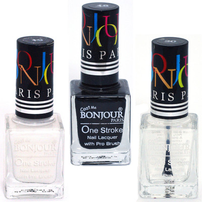 

Coat Me Bonjour Paris True Color Nail Polish - White / Black multicolor(Pack of 3)