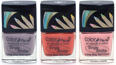 

Color Fever Ultra Sparkle Nail Color - Purple / Brick Red / Pink Multi(Pack of 3)