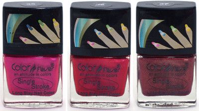 

Color Fever Ultra Sparkle Nail Color- Blush Rose / Red, multi(Pack of 3)
