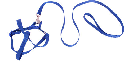 

SRI SRI Imported High Quality Adjustable Body Set-Leash+Harness (Plain - Soft Nylon) -0.6 Inch For Puppy (BLACK) Dog Harness & Leash(, Blue
