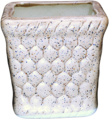 

PORT REGALO Plant Container(Ceramic, External Height - 9.5 cm), Beige