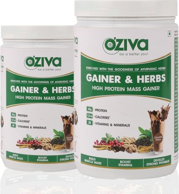 

OZiva Gainer & Herbs, High Protein Mass Gainer, 2kg Weight Gainers/Mass Gainers(2000 g, Chocolate)