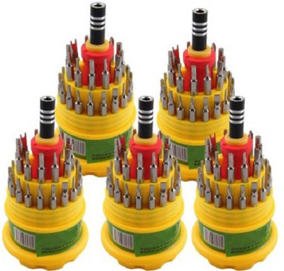 

CheckSums 11110 Jackly 31 in 1 Magnetic Screwdrive Toolkit Standard Screwdriver Set(Pack of 5), Yellow