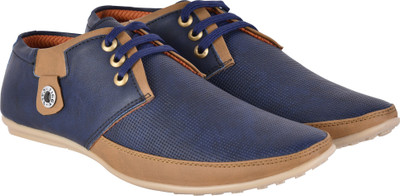 

WalkJump premium canvas shoes, corporate casuals, party wear, trending Sneakers For Men(Blue, Tan