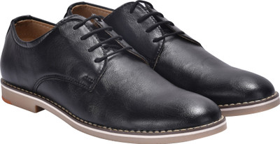

WalkJump premium range leather shoes, sneakers, party wear, officewear, Derby For Men(Black