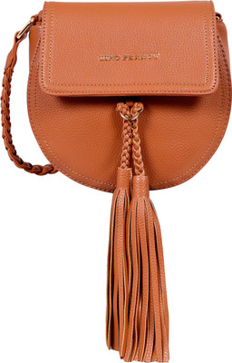 

Lino Perros Women Casual Tan Leatherette Sling Bag