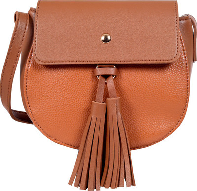 

Lino Perros Women Casual Tan Leatherette Sling Bag
