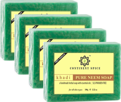 

Continent Spice Khadi Pure Neem Herbal Soap - CS682005(100 g, Pack of 4)