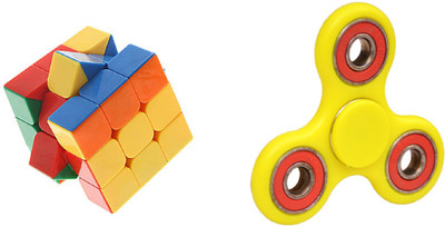 

Montez Best quality Fidget Hand Spinner toy and 3X3X3 Stickerless cube combo(Multicolor)