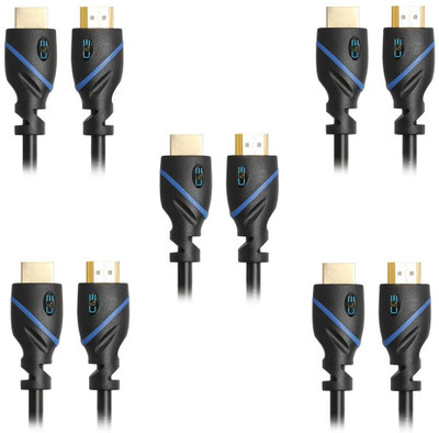 

C&E TV-out Cable HDMI Cable (3 Feet) with Ethernet Supports 1.4 30AWG, 3D and Audio Return, UltraHD 4K Ready, Cable, (5 Pack)(Black, For TV, 0.9144 m)