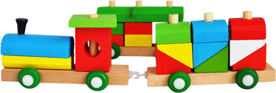 

Trinkets & More - Shape Sorter Train (36 Pieces) | Geometric Shapes Wooden Puzzle Stacking Toy | Early Educational Toys Toddlers | Kids 3 + Years(Multicolor)