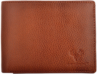 Corium Men Tan Genuine Leather Wallet(4 Card Slots)
