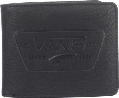 

Vans Men Black Artificial Leather Wallet(13 Card Slots), Silver