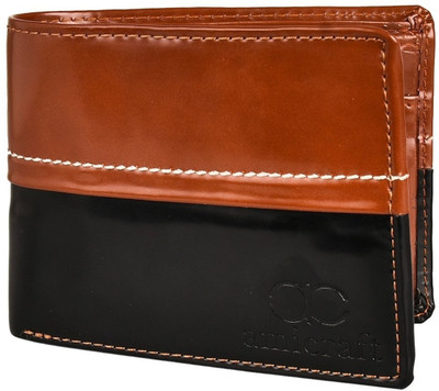

amicraft Men Tan, Black Artificial Leather Wallet(8 Card Slots), Black;tan