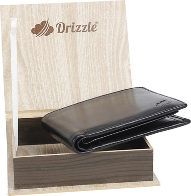 

Drizzle Men Black Genuine Leather Wallet(8 Card Slots)