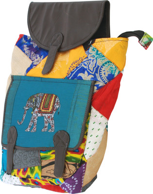 

Indha Craft Elephant Print Patchwork Bag 14 L Backpack(Multicolor)
