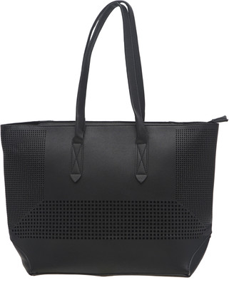 

20 Dresses Black The Patterned Perforated Shoulder Bag(Black, 7)