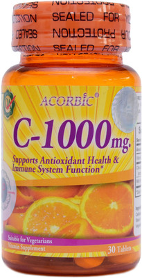 

Gluta Vitamin C with Citrus Bioflavonoi Rose Hips (1000 mg) Acorbic.30 pills skin care(60 g)