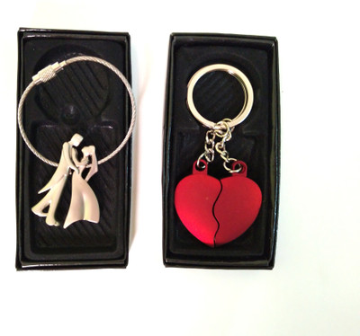 

zhosy lovebirds broken hearts Locking Key Chain(Multicolor)