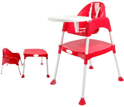 

Ole Baby Anti Skid 3 in 1 Multipurpose Convertible Dinning cum Study Table High WITH CUSHION 0-7 years(Red)