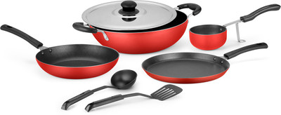 

Ideale Cookware Set(Aluminium, 7 - Piece), Red