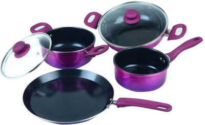 

ilo Metallic Induction Bottom Cookware Set(Aluminium, 5 - Piece), Purple