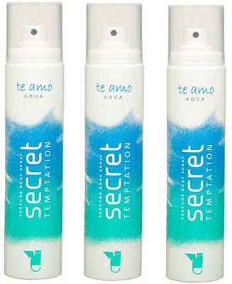 

Secret Temptation Te Amo Aqua Perfume Pack of 3 Body Spray - For Women(240 ml, Pack of 3)