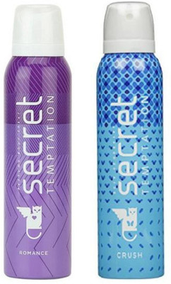 

Secret Temptation Romance And Crush Combo Pack 2 Deodorant Spray - For Women(300 ml, Pack of 2)